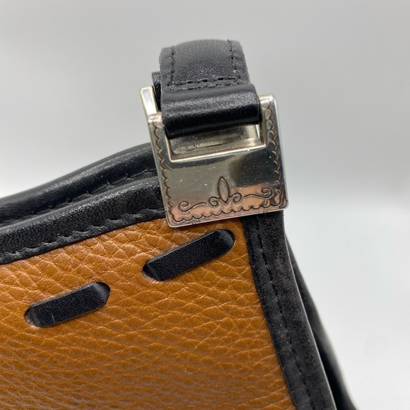 Vintage Brighton Brown and Black Leather Shoulder Purse - Picture 4 of 10